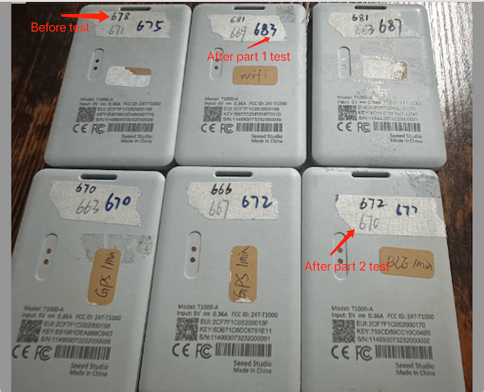 测试前后的厚度