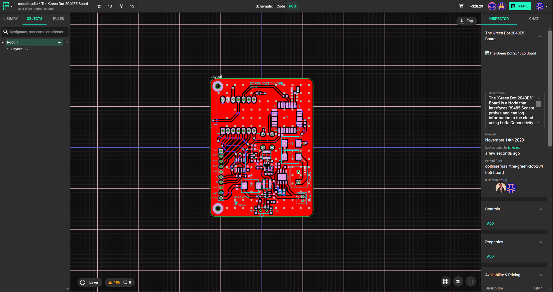 Green Dot板设计页面