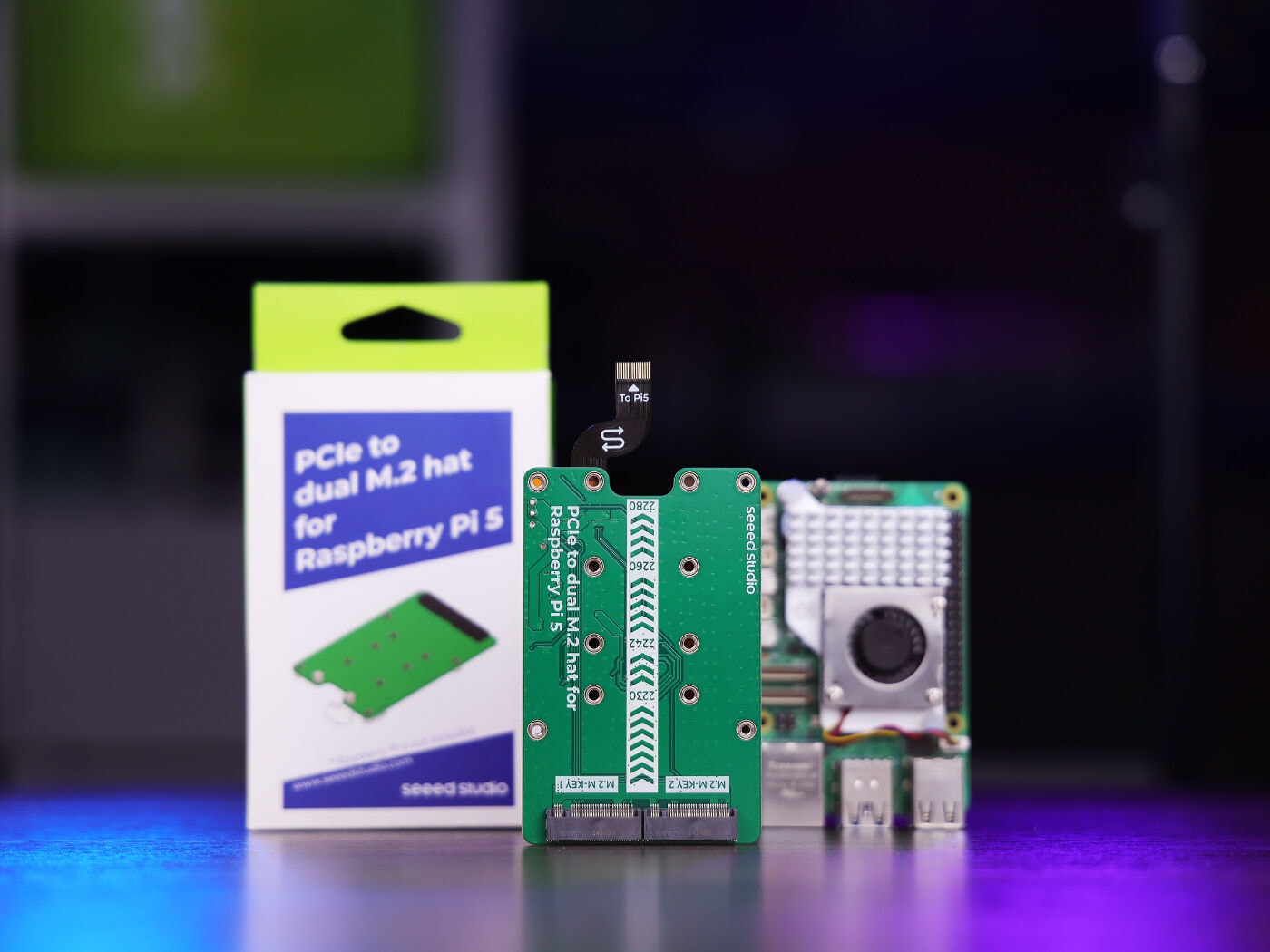 适用于树莓派 5 的 PCIe2.0 转双 M.2 扩展板